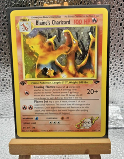 Pokemon TCG Card Blaine's Charizard 2/132 Gym Challenge Holo Rare 1st Edition LP - Image 1