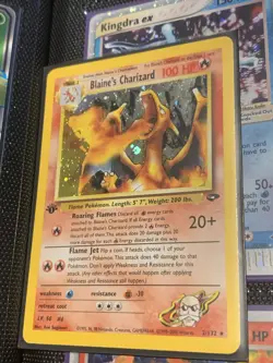 Pokemon TCG Card Blaine's Charizard 2/132 Gym Challenge Holo Rare 1st Edition LP - Image 2