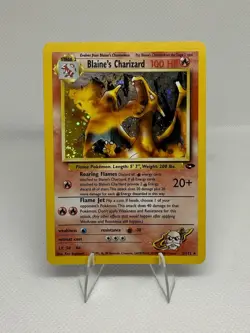 Pokemon TCG Blaine's Charizard 2/132 Gym Challenge Holo Card Rare Swirl 🌀 - Image 2