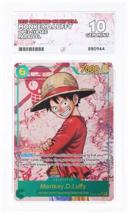 One Piece CCG Monkey D. Luffy OP13-118 SEC ACE 10 Mint Parallel PERFECT SUBS - Image 2