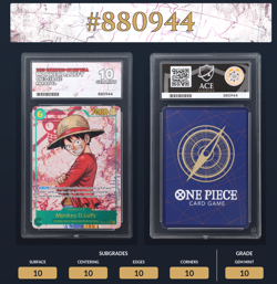 One Piece CCG Monkey D. Luffy OP13-118 SEC ACE 10 Mint Parallel PERFECT SUBS - Image 4