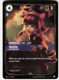 Annie - Stubborn Foil Promo Riftbound Organized Play Promotional Cards 010/024 - Image 1