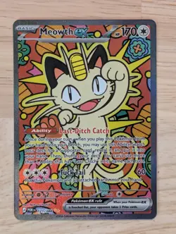 Pokemon TCG Meowth EX 121/88 SIR Special Illustration Rare Perfect Order - Image 1