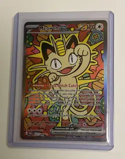 Pokemon TCG Meowth EX 121/88 SIR Special Illustration Rare Perfect Order - Image 1