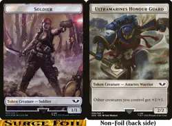 Soldier \ Ultramarines Honor Guard Token ** SUREGE FOIL ** Warhammer 40K LP MTG - Image 1
