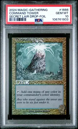 2024 MTG SECRET LAIR DROP FOIL #1666 COMMAND TOWER PSA 10 - Image 1