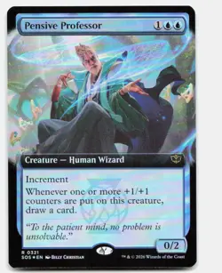 Pensive Professor (Extended Art) 321 Secrets of Strixhaven MTG Foil NM - Image 1