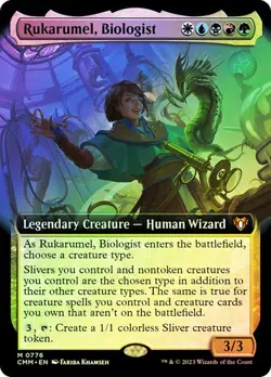 MTG RUKARUMEL, BIOLOGIST EXTENDED ART FOIL Commander Masters NM - Image 1