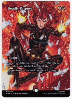 Deadly Dispute (Borderless) 64 Marvel Universe Eternal-Legal (MAR) MTG NM/M - Image 1