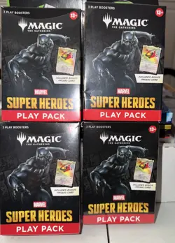MARVEL Super Heroes Play Booster 3 pack Art Lot of 4!! Magic the Gathering - Image 1