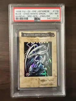 1999 YU-GI-OH! JAPANESE BANDAI-3RD GENERATION #118 BLUE-EYES WHITE DRAGON PSA 6 - Image 1