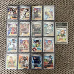 17 Bulk Bundle of Full Art Trainer Rare Pokemon TCG Collectable with Graded card - Image 1