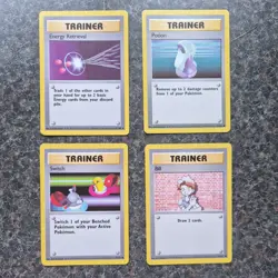 Pokemon TCG Base Set 4X Trainer Card Bundle 4th Print - Image 1