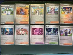Pokemon TCG Prismatic Evolutions 10 Trainer Card Pokeball Reverse Holo Bundle NM - Image 1