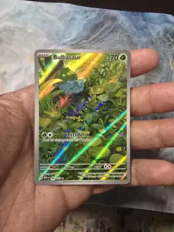 Bulbasaur 166/165 Scarlet & Violet Illustration Rare Holo Card NM Condition - Image 1
