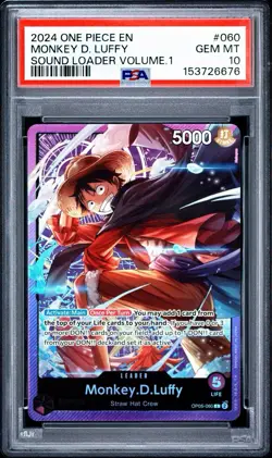 Monkey.D.Luffy (Sound Loader Vol. 1) OP05-060 One Piece Promotion Card PSA 10 - Image 1