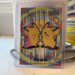 Pokemon Pikachu Ditto #132 5 Of 10 NM 2000 Topps Stick-On-Card Surfing Card - Image 1