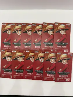 Bandai One Piece Card Game OP-13 Carrying On His Will Booster Pack Lot (12) - Image 1