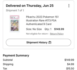 Pikachu 2023 Pokemon 151 Illustration Rare #173 PSA Authenticated 9 Card (DEAL) - Image 3