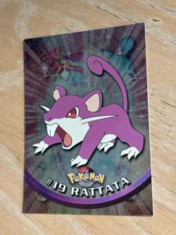 TOPPS TV Animation Edition Series 1 HOLO SUNRAYS POKEMON CARD #19 RATTATA Rare - Image 2