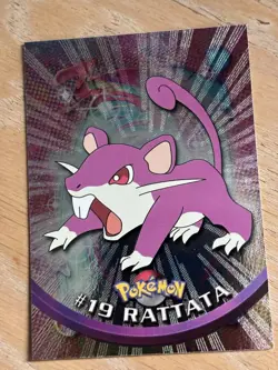 TOPPS TV Animation Edition Series 1 HOLO SUNRAYS POKEMON CARD #19 RATTATA Rare - Image 3