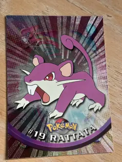 TOPPS TV Animation Edition Series 1 HOLO SUNRAYS POKEMON CARD #19 RATTATA Rare - Image 4
