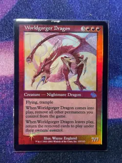 Worldgorger Dragon 2002 Judgment FOIL Red Rare Creature MTG MP - Image 1