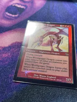 Worldgorger Dragon 2002 Judgment FOIL Red Rare Creature MTG MP - Image 2