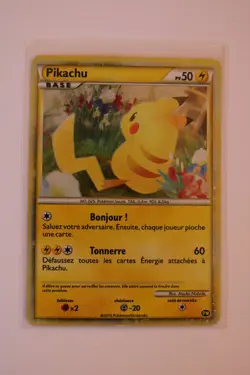 Pikachu World Collection French Holo Promo Pokemon Card 2010 (MP) - Image 1