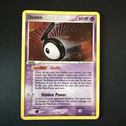 Pokemon TCG Unown (T) Holo Unseen Forces Vintage Card LP - Image 1