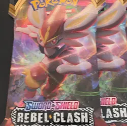 Pokemon TCG Sword & Shield Rebel Clash Booster Pack Lot 6 Packs 10 Cards English - Image 2