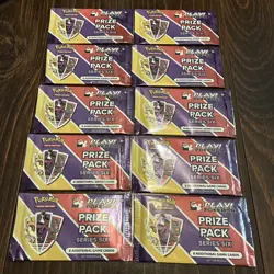 Play Pokemon Series 6 Six Lot of 10 Sealed Booster Packs w/ Stamped League Cards - Image 1