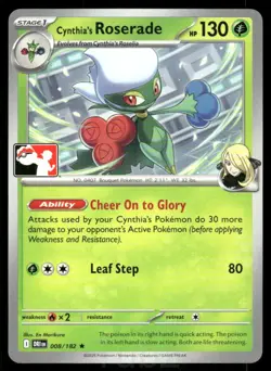 Cynthia's Roserade 008/182 Rare Prize Pack Series Cards Pokemon Near Mint - Image 1
