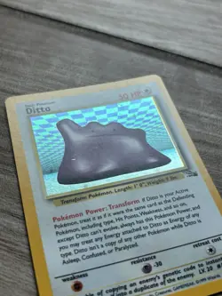 1999 Pokemon Fossil Holo Ditto 3/62 Holofoil Rare WOTC Vintage Trading Card - Image 3