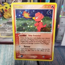 Pokemon Card Magby Team Rocket Returns 24/109 Rare Reverse Holo SWIRL Stamped MP - Image 1