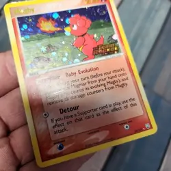 Pokemon Card Magby Team Rocket Returns 24/109 Rare Reverse Holo SWIRL Stamped MP - Image 4