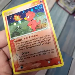 Pokemon Card Magby Team Rocket Returns 24/109 Rare Reverse Holo SWIRL Stamped MP - Image 5