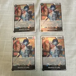 4x Play Set One Piece TCG Monkey.D.Luffy OP15-092 Adventure On Kami's Island NM - Image 1