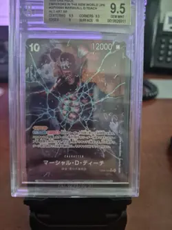 Bandai One Piece CCG Marshall.D.Teach OP09-093 Alt Art BGS 9.5 12000 Power JP - Image 1