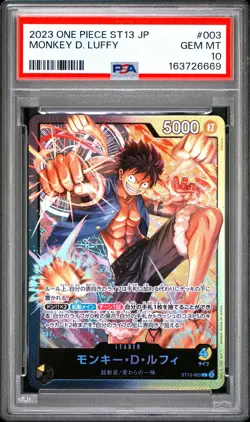 2023 One Piece Japanese Three Brothers Leader Monkey D. Luffy ST13-003 PSA 10 - Image 1