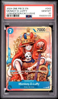 2024 ONE PIECE PROMOS CONVENTION EXCLUSIVE #043 MONKEY D. LUFFY PSA 10 - Image 1