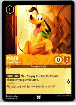 #18 Pluto - Friendly Pooch - Uncommon - Amber 2024 Disney Lorcana Inklands - Image 1
