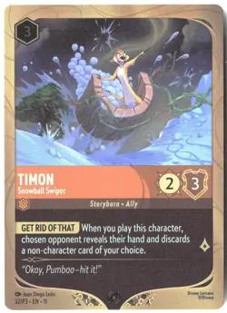 Disney Lorcana TCG Timon - Snowball Swiper 32/P3 Foil Winterspell Promo - Image 1