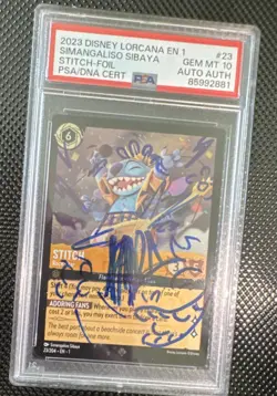 Disney Lorcana Stitch Rock Star The First Chapter 23/204 Cold Foil PSA 10 Auto - Image 1