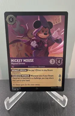 Disney LORCANA Mickey Mouse Wayward Sorcerer FOIL Super Rare 51/204 NM - Image 1