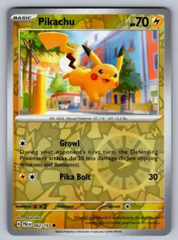 Pikachu 062/193 Reverse Holo Common Paldea Evolved Pokemon Near Mint - Image 1