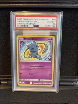 Shining Mew Holo Pokemon Sun & Moon Shining Legends 2017 40/73 PSA 10 - Image 1