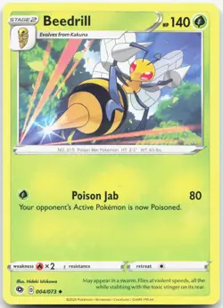BEEDRILL 004/073 Pokemon Card Champion's Path Near Mint - Image 1