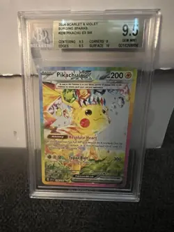 The Pokemon Company Pikachu ex 238/191 Surging Sparks SIR Holo English BGS 9.5 - Image 1