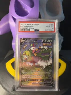 2021 Pokemon SWSH Chilling Reign Tornadus V Alt Art Holo Card 185/198 PSA 10! - Image 1